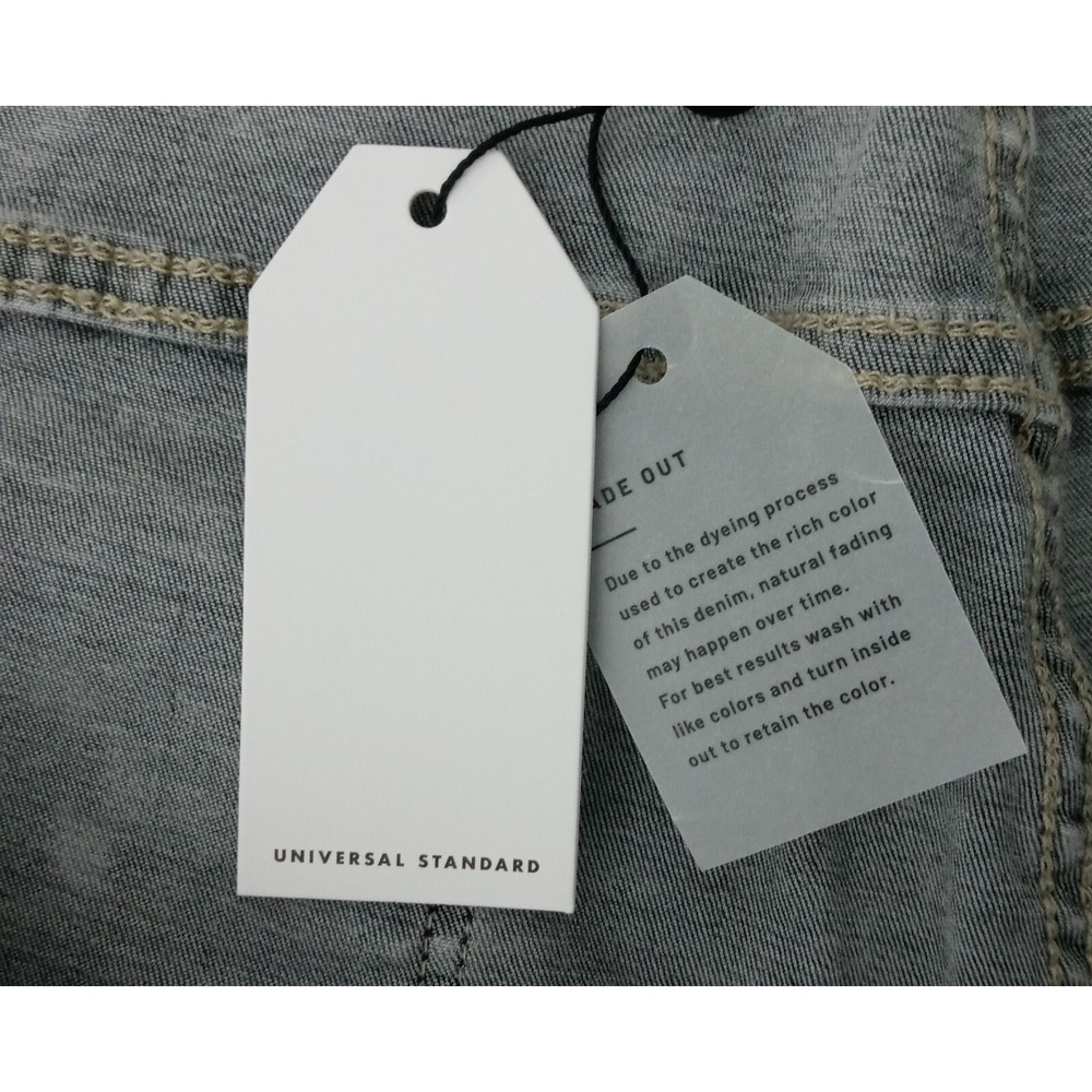 Universal Standard NEW Size 38*x30 High Rise Light Gray Acid Wash Jeans - Picture 7 of 12